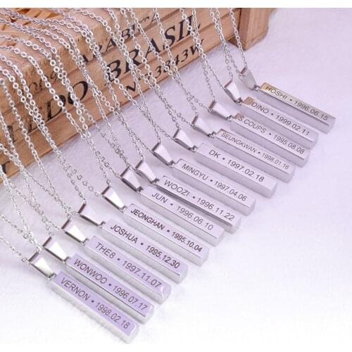 New Seventeen Necklace DINO DK HOSHI JEONGHAN JOSHUA JUN MINGYU S.COUPS SEUNGKWAN THE8 VERNON WOOZI Member Name Support Necklace