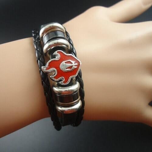 New Casual Fashion Fire Skull Skeleton Alloy Charm Cuff Beaded Genunie Leather Bracelets & Bangles For Women Men Jewelry