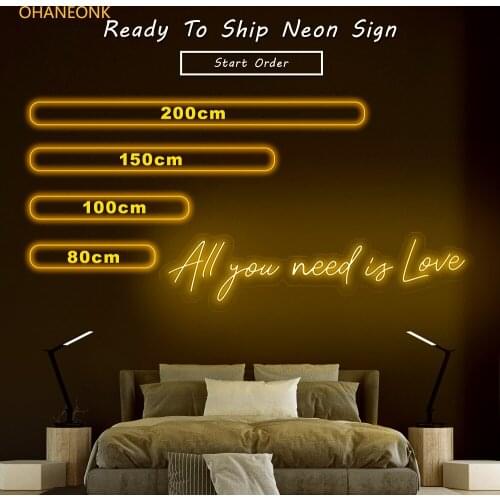 OHANEONK All You Need Is Love Led Neon Sign Custom Neon Sign Wedding for bedroom Neon Bar Signs