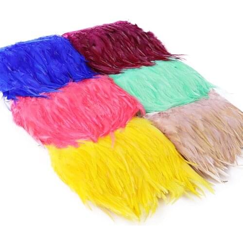 30 Color Rooster Feathers Trim 10-15cm Chicken Ribbon Decor for Party Dress Cloth Sewing Jewelry Accessory Crafts Plumes 1 Meter