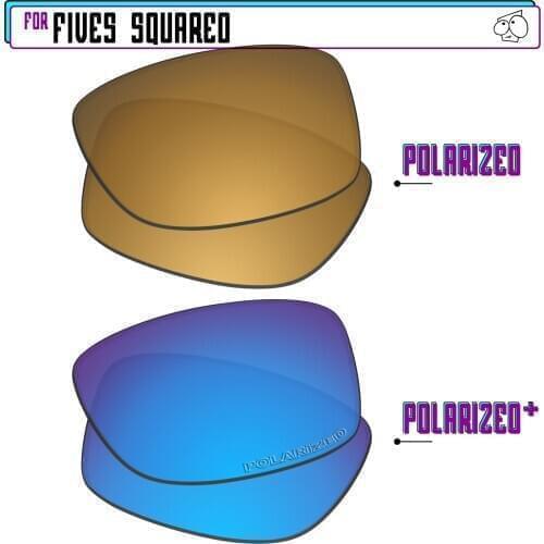 EZReplace Polarized Replacement Lenses for - Oakley Fives Squared Sunglasses - BlueP Plus-GunmetalP