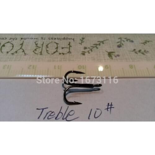 Fishing treble hooks 10# 12# 14#mix each 100pcsAltogether 300pcs High-carbon steel