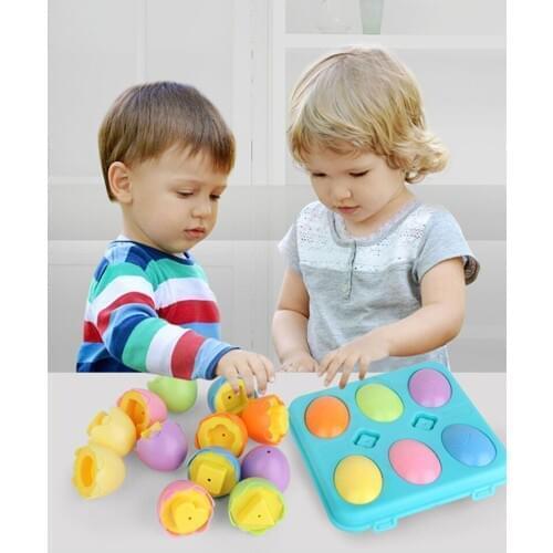 Smart Eggs 3D Puzzle For Children Montessori Educational Toys Color Recognize Shape Match Game Math Toys Jigsaw Mixed Shape Tool