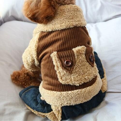 Corduroy Dog Clothes Winter Thicken Warm Pet Clothing Puppy Costume Outfit Small Dog Jumpsuit Pomeranian Yorkie Schnauzer Jacket