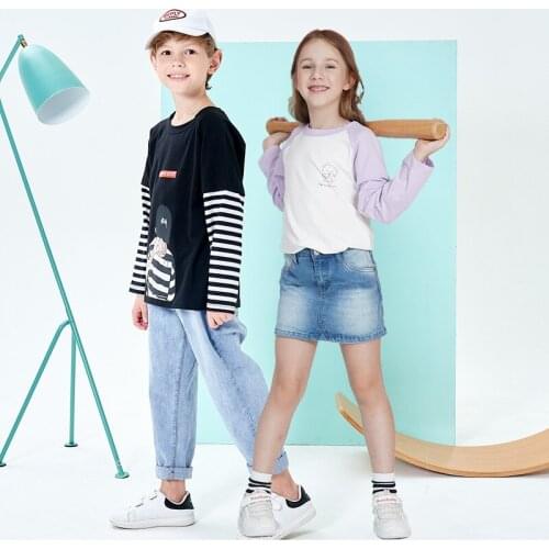 Spring New Childrens Clothing Boys Tops Fashion Cartoon Cotton Long Sleeve Unisex Round Neck Casual Korean Sweatshirt For Girls