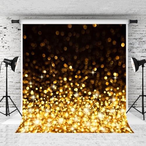 VinylBDS 5x7ft (150x220cm)Bokeh Wedding Backdrops For Photography Studio Gold And Black Children Home Photo Studio Background