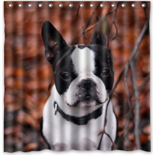 72"x72" Waterproof Shower Curtain Bathroom Curtain French Bulldog Eco-Friendly Bath Curtains Welcome Custom