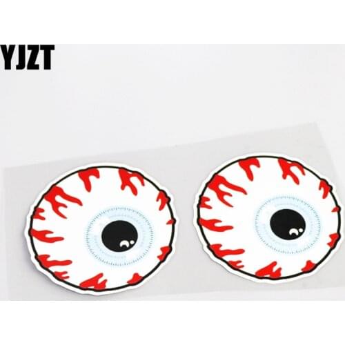 YJZT 10CM*10CM 2X Personality High-quality Eyes Car Sticker Decal PVC 13-0424