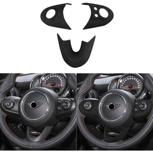Suede Car Interior Steering Wheel Decoration Stickers Cover Trim for BMW MINI Cooper F54 F55 F56 F57 2014-2020 Car Accessories