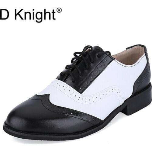 47 Styles Ladies Casual Flat Brogues Shoes Fashion Genuine Leather Women Flats Size 32-45 Womens Shoe New England Women Oxfords
