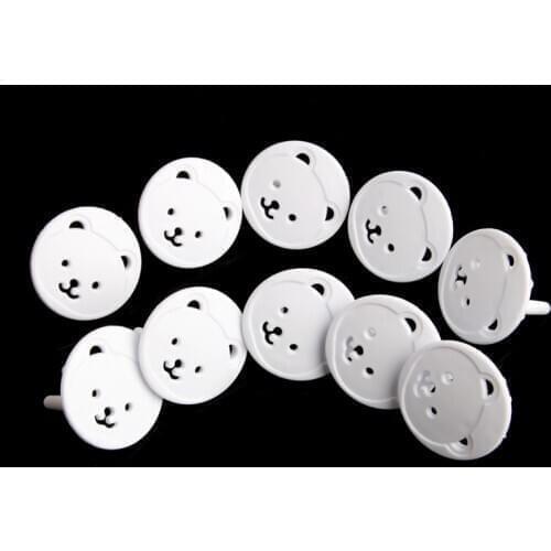 10pcs EU Stand Power Socket Cover 2 hole Electrical Outlet Baby Child Safety Electric Shock Proof Plugs Protector Rotate Cover