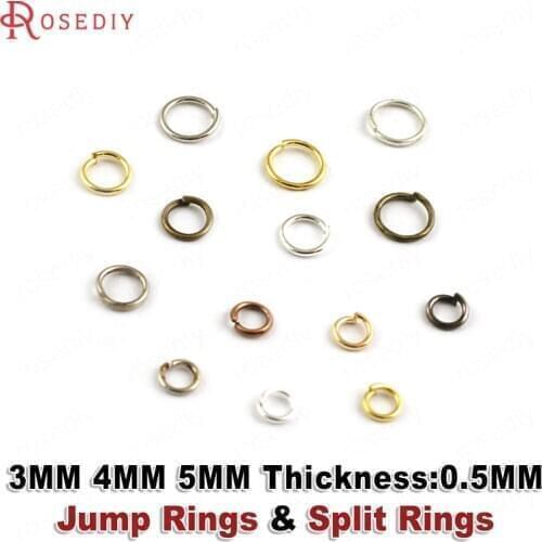 14492)20g, Diameter 3mm 4mm 5mm Thickness 0.5MM Connect Findings Iron Jump Rings Split Rings Diy Jewelry Accessories