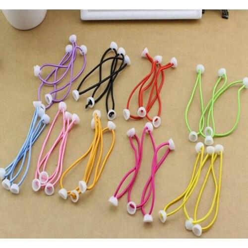 50 Mixed Color Elastic Rubber Hair Bands Rope with White Bowl Pad Craft DIY