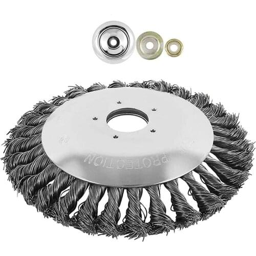 6/8 Inches Steal Wire Brush Cutter Trimmer Head with Blade Adapter for String Trimmers Rust Removal Lawn Mower