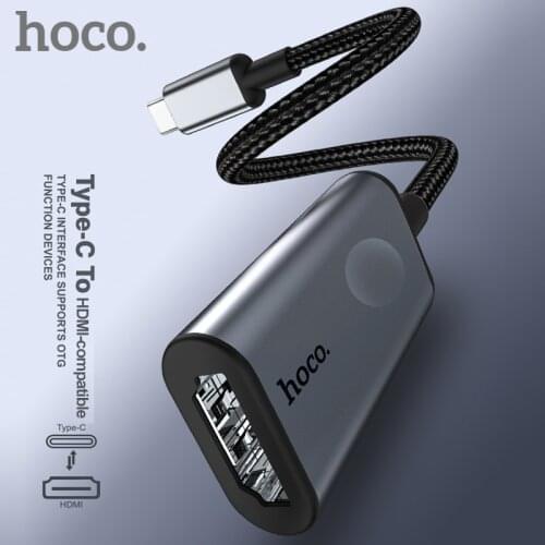 HOCO USB Type C to HDMI-Compatible Adapter 4K30Hz USB-C to HDMI-Compatible Adapter Converter for MacBook Air Pro Huawei Matebook