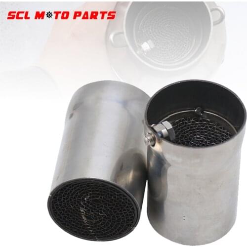 ALconstar-Motorcycle Exhaust Muffler Universal Front Middle exhaust Catalyst 50.8mm DB Killer Removable Silencer stainless steel