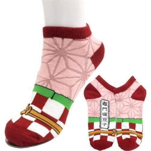 Anime Cute Demon Slayer Kamado Nezuko Short Socks Fashion Ankle Casual Colorful Stockings Tight Socks Cosplay Gift