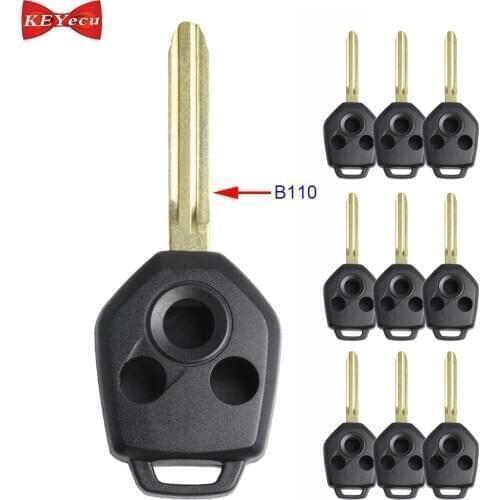 KEYECU 10pcs for Subaru Forester Legacy Impreza Outback STI WRX Remote Car Key Shell Case Fob 3 Button Keyway B110 Blade
