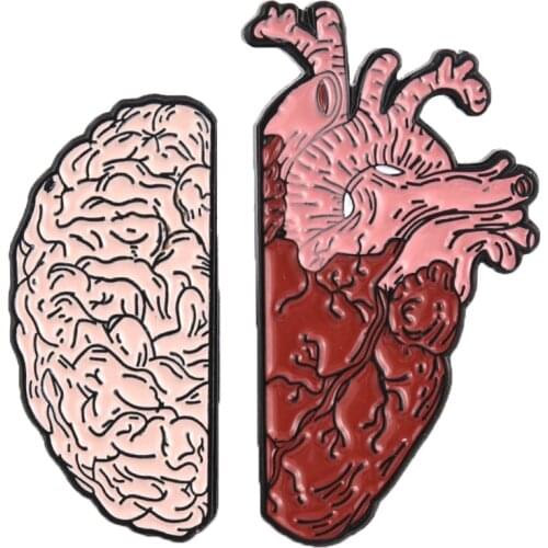 DCARZZ Heart Lung Brain Brooches Pins Human Medical Doctors Nurses Romantic Cute Enamel Pin Trendy Jewelry Lapel Pins Women Gift