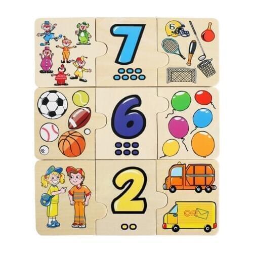 Kids Montessori Toys Educational Wooden Toys For Children Montessori Materials Parttern Number Match Math Toy Baby Learning Game