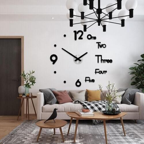 DIY Creativity Simple Nordic Style 3D Perforated Acrylic Silent Wall Clock Modern Living Room Home Wall Landscaping Decoration