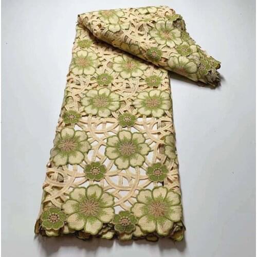 French Guipure Stones Embroidery Lace 5 Yards Cord Lace Fashion Modern Traditional West African Inspire Fabric Nigerian Dress