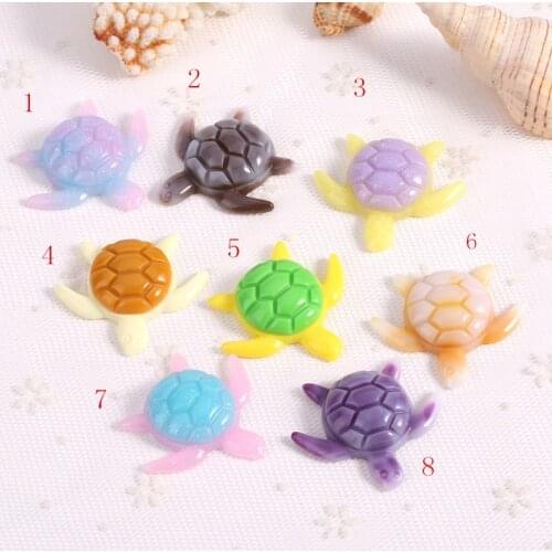 20pcs/lot 41*38mm Ocean Animal Flatback Resin Cabochons for Phone case diy Decorating Sea turtle/tortoise for pendant making