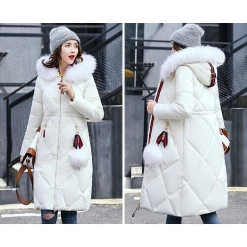 Fashion slim thicked women jacket black gray brown womens winter coats super warm waterproof windproof fur hooded long parkas