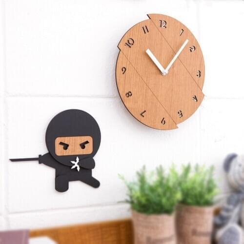 Mandelda Home Fun Decorative Hanging Wall Clock Living Room Bedroom Mute Quartz Clock Cute Sticker Wall Decorations Cartoon