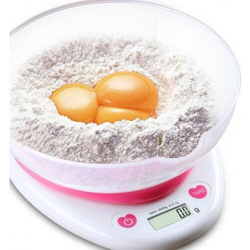 Sweet Heart Shaped Portable Kithcen Scale Digital Weight with Grams LCD Display Food Scale Battery Powered for Cooking