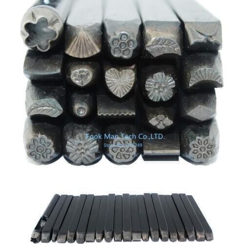 20pcs Flower anvil & Trad set,Pattern making in the process of jewelry processing,Jewelry Hand Carved goldsmith tools