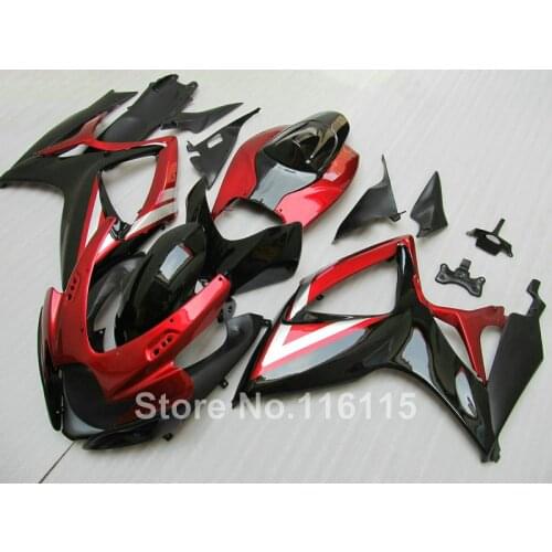 100% NEW fairing kit for Suzuki GSXR 600 750 K6 K7 2006 2007 red black fairings GSX-R600 GSX-R750 06 07 NG35