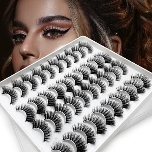 NEW 20 pairs natural false eyelashes fake lashes long makeup 3d mink lashes extension eyelash mink eyelashes for beauty h13