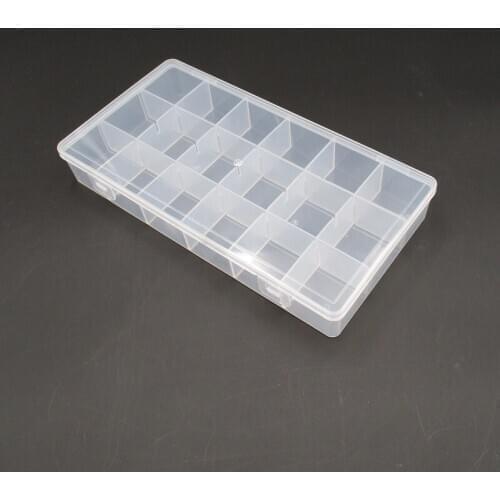 Plastic 18 Slots Storage Box Compartment Adjustable Jewelry Necklace Transparent Organizer Case Holder Craft Organizer