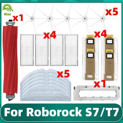 Replacement for Xiaomi Roborock S7 / T7S Plus Mop Rag Hepa Filter Side Brush Vacuum Cleaner Spare Parts Compatible Accessories