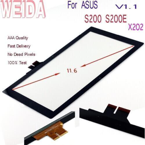 WEIDA Screen Replacment For 11.6" For ASUS S200 V1.1 S200E X202 Touch Screen Digitizer Panel Glass