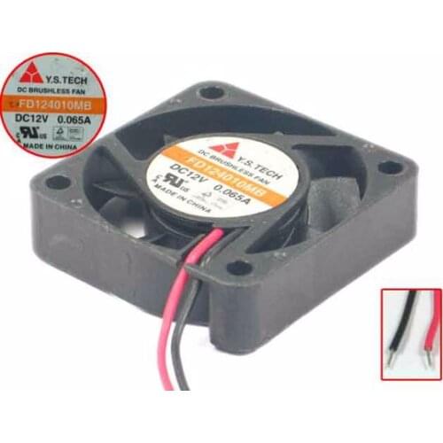 Y.S TECH FD124010MB DC 12V 0.065A 40x40x10mm 2-wire