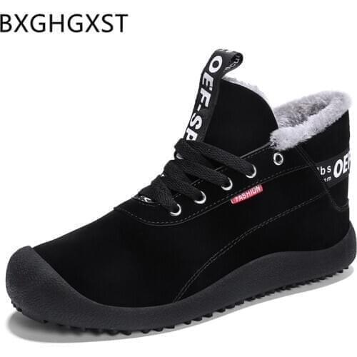 Snow Boots Men Shoes Leather Ankle Boots Men Designer Shoes Fashion Outdoor Plus Size 48 Winter Boots Men Casual Shoes Zapatos