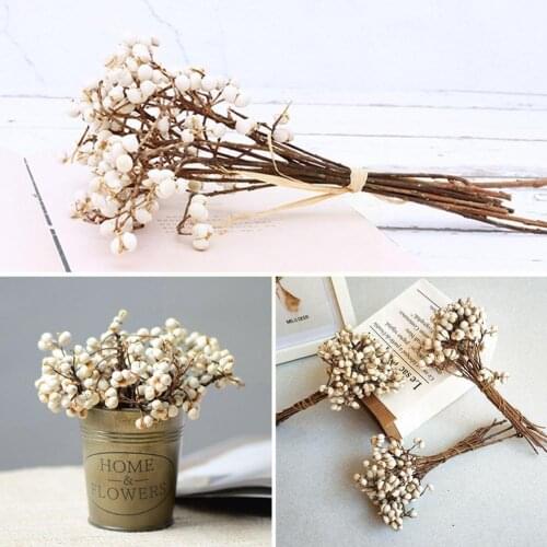 1Bunch Natural Cotton Balls Tallow Tree Fruit Dried Christmas Flower Flowers Bunch Plants Home Decoration Wedding Wedding I7U5
