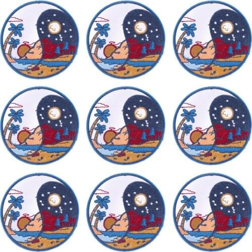 10Pcs/Set Outdoor Travel Patches For Clothing Iron On Embroidered Patches For Clothes Appliques For DIY T-shirt Badges Stripe