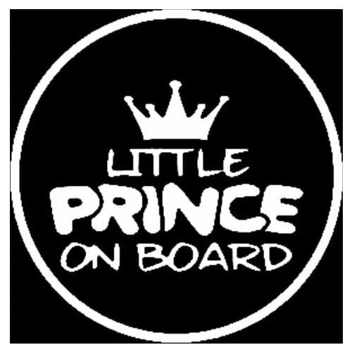 12.7CM*12.7CM LITTLE PRINCE ON BOARD Car Decal Vinyl Crown Sticker Black/Silver C10-00778