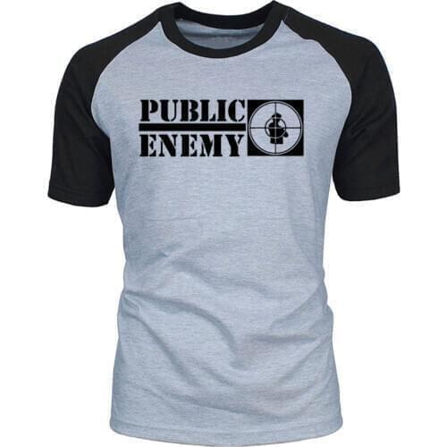 2019 New Public Enemy Rock Music Mens T-Shirt T Shirt Men Short Sleeve O Neck Cotton Casual Top Tee Loose Size