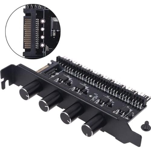 2021 New Computer PC 1/4 Knob Cooling Fan Hub Sata Power Supply Adapter Speed Controller