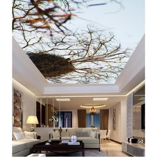 3d wallpaper Eurpean minimalist bedroom living room TV backdrop forest ceilings 3d wallpaper walls ceiling