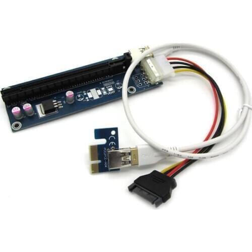 Free Shipping PCI-E PCI E 1X to 16X Riser Card +60CM USB 3.0 Extender Cable with Power Supply for Bitcoin Litecoin Miner