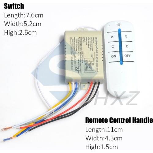 220V 4 Channel ON/OFF Wireless Remote Control Switch Receiver Transmitter 3 Ways Digital Remote Controller Switch for Lighting