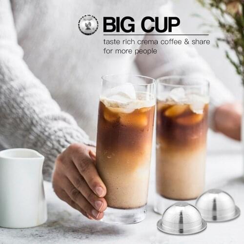 230ML Vertuo Coffee Filters For Nespresso Vertuoline GCA1 & Delonghi ENV135 Refillable Stainless Steel Coffee Capsule Pod
