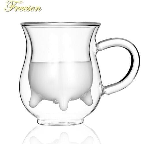 Freeson Double Wall Glass Cups
