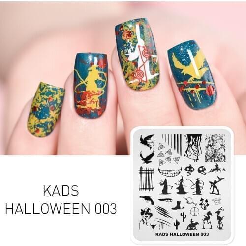 KADS Halloween 003 Nail Stamping Plates Ghost & Skull Pattern Nail Art Polish Stamp Stamping Plate Print Template Nails Stencils