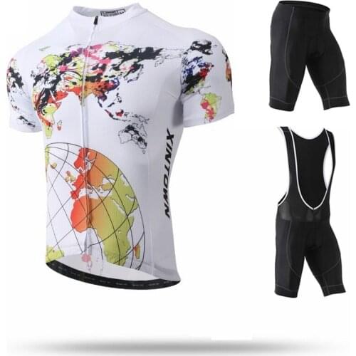 Earth Summer Cycling Jersey Sets MTB Bike Jersey Ropa Ciclismo Bibs Breathable Team Racing Sport Bicycle Mens Cycling Clothes